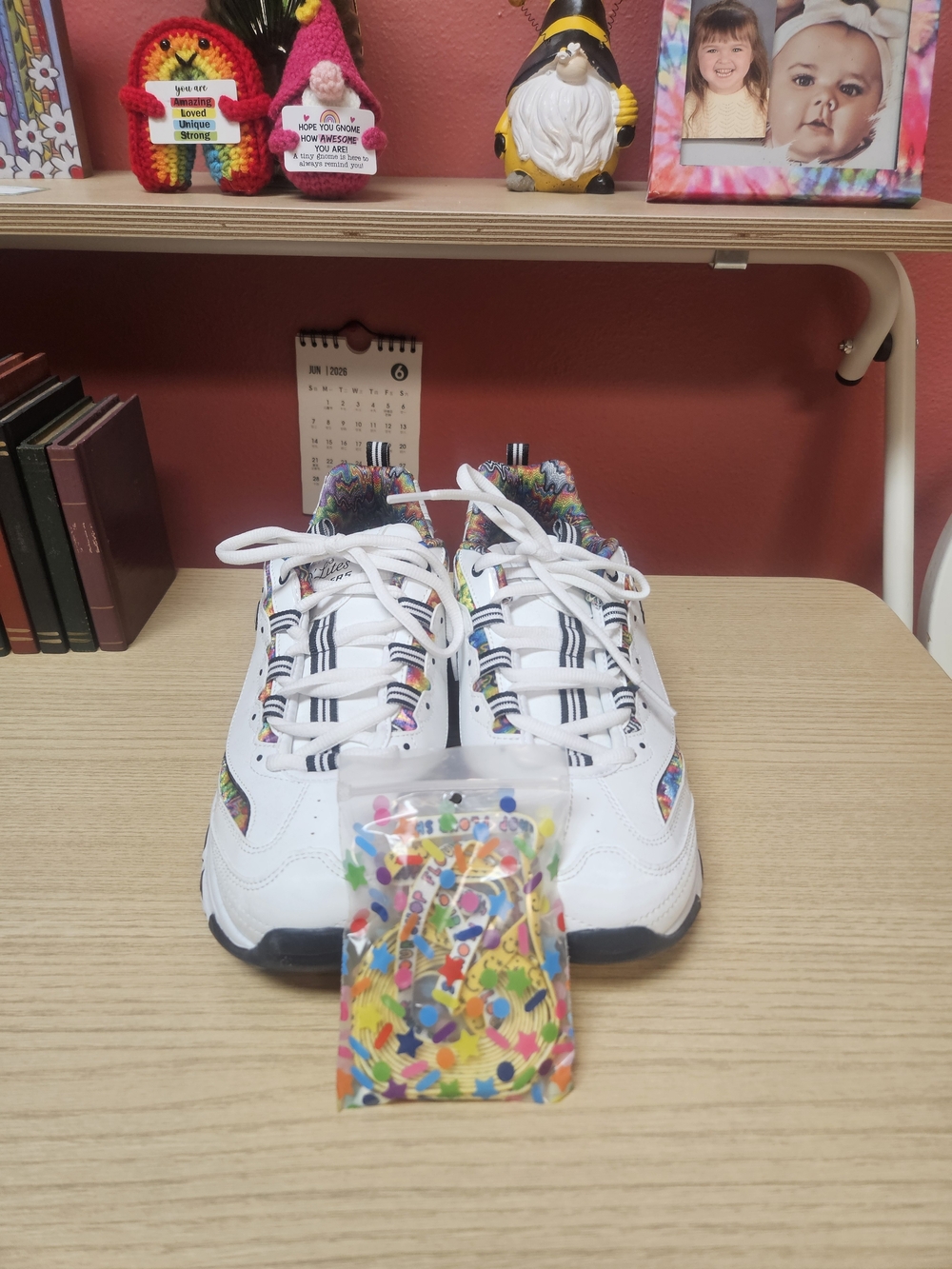 Skechers Womans: Jen Stark D'lites In White With Multicolored Accents